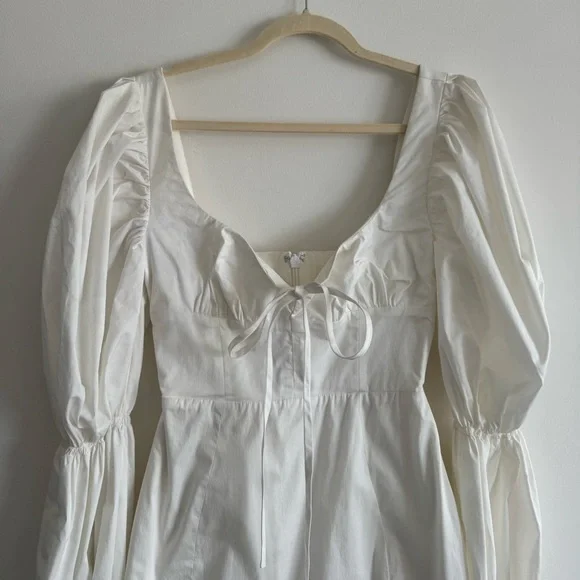 House of CB | Elsie White Puff Sleeve Corset Mini Dress ~ Medium - Picture 8 of 11